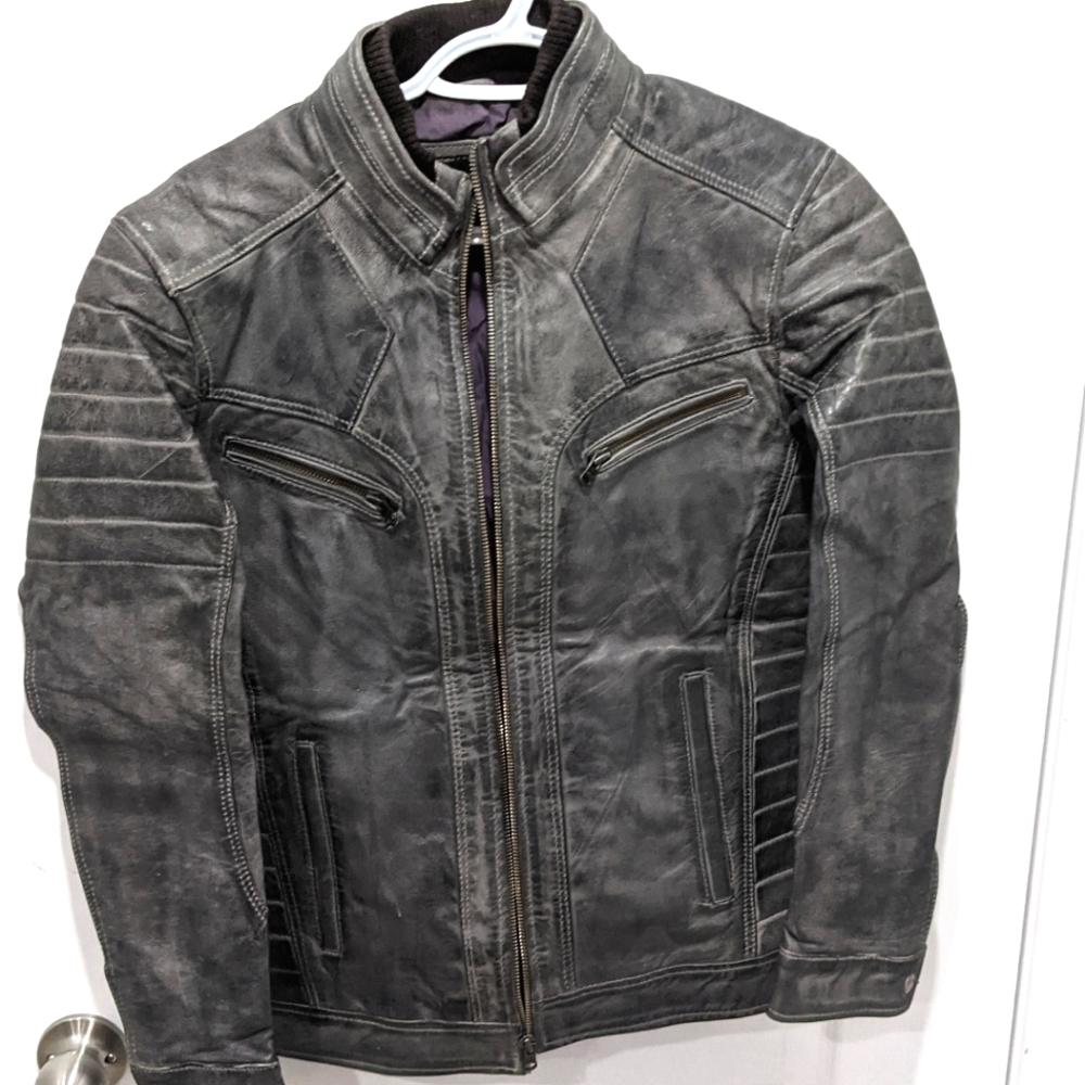 Vintage leather bomber jacket